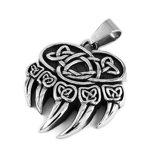 Celtic Knot Charms Claw Biker Men Pendant Stainless Steel Jewelry Norse Viking Motor Biker Pendant Wholesale SWP0407 - Click Image to Close